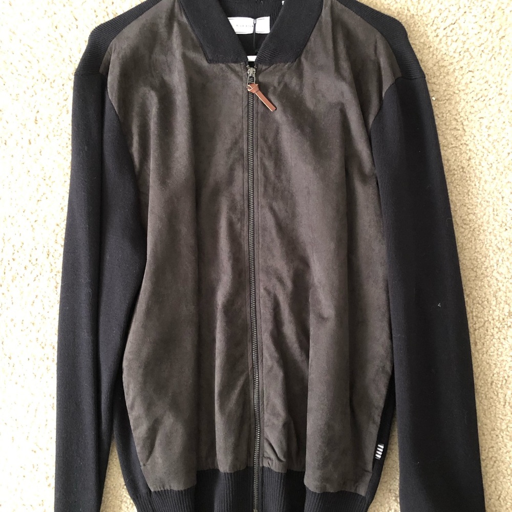Black with Gray Suede jacket - Brand Five Four